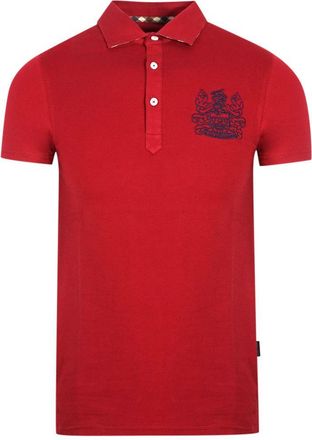 Aquascutum Volwassen Unisex Aldis Borst Logo Poloshirt (Rood)