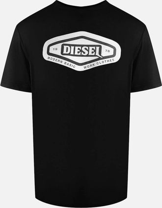 Diesel Mens Diesel Modern Basic Logo Black T-Shirt - Size: 38