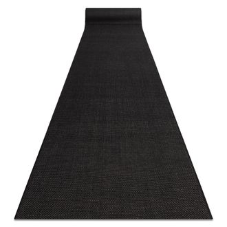 RugsX Rugsx - Alfombra De Pasillo Sizal Floorlux Modelo 20433 Liso Negro 120 Cm Black 120x1000 Cm