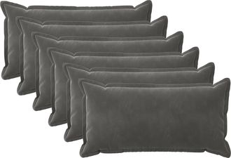 vidaXL Coj&iacute;n Con Almohada Houten 6 Uds. Gris Oscuro Terciopelo Vidaxl