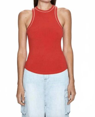 Pistola Denim Blake Crewneck Tank In Cherry
