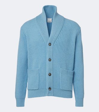 Allude Ribbed-knit wool and cashmere cardigan