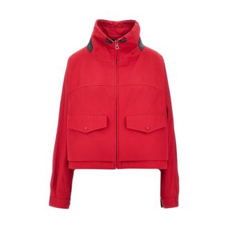 Loewe Cotton and silk jacket with leather details Woman 36