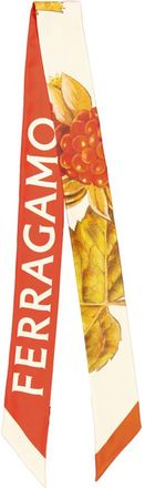 Ferragamo Ladies White Wild Berry Print Silk Bandeau