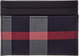 Burberry Check Canvas & Leather Card Holder