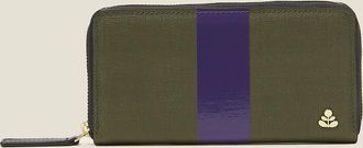 Orla Kiely Womens Green Forget Me Not Wallet - Shiny Stripe Spruce Purple - One Size
