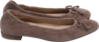 Stuart Weitzman Bria Ballet Flats in Brown Velvet Corduroy
