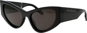 Balenciaga Womens Sunglasses Bb0300s Black-Grey Acetate Black-Black-Grey Black/black/grey