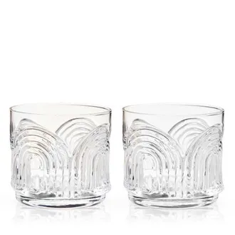 Viski Deco Beau Crystal Lowball Tumblers Set of 2 in Clear at Nordstrom