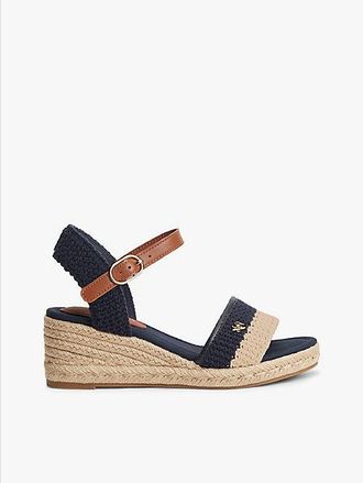 Tommy Hilfiger Logo Plaque Woven Wedge Heel Espadrilles
