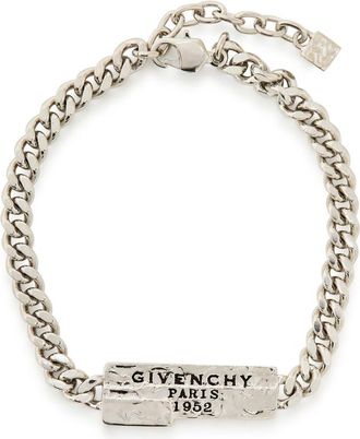 Givenchy Tape Designer-engraved Chain Bracelet - Silver - One Size