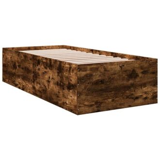 vidaXL Estructura De Cama Madera De Ingenier&iacute;a Roble Humo 100x200 Cm Vidaxl