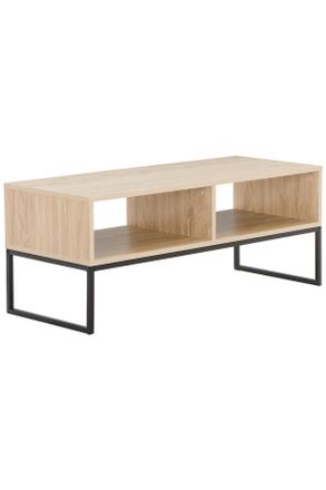 MID.YOU Mid.you Couchtisch, Naturfarben, Schwarz, Metall, Holzwerkstoff, rechteckig, Kufe, 40x40x100 cm, FSC, Wohnzimmer, Wohnzimmertische, Couchtische, Couch