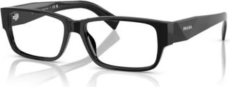 Prada Rechthoekig Optisch Montuur - unisex - Brillen - Zwart - 55 MM - Accessoires