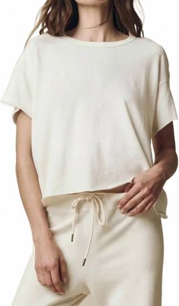 The Great. Crop Tee In Washed White