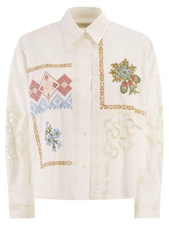 Max Mara Weekend Maxmara Wkdfonte Baumwollhemd mit Spitze und Stickerei