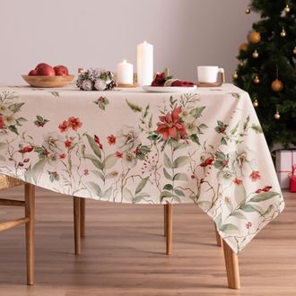 Mint Mantel navidad algod&oacute;n flor natural 155x240 cm