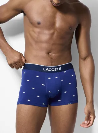 Lacoste Mens 3 navy-waist trunk Cotton