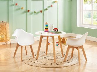 Vente-Unique Set tavolo per bambini LOULOUNE + 2 sedie Bianco POUPINETTE
