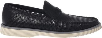 Baldinini Perforated Tumbled Leather Loafer - Heren - Loafers - Zwart - 40 EU - Leer - Schoenen