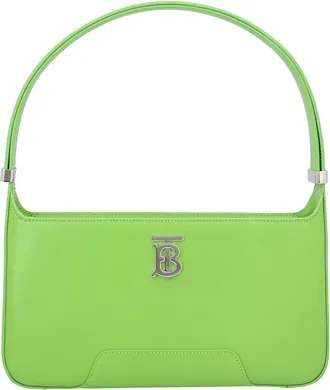 Burberry Green Calfskin Shoulder Bag with Logo, Never Carried (Authentic Pre- Loved)