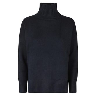 Kujten Kujten - Ulla Funnel Neck Trui - Dames - Truien - Blauw - Maat: M Wol
