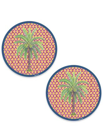 Lisa Corti Hima Palma circular place mats (set of two) - Pink