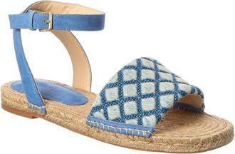 L'agence Grece Ankle Strap Denim & Suede Sandal