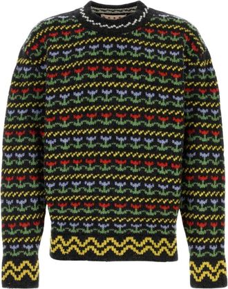 Marni Maglione in Lana Ricamato - - Knitwear - Uomo - Multicolore - M