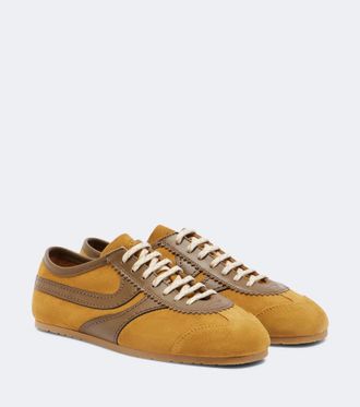 Dries Van Noten Leather-trimmed suede sneakers