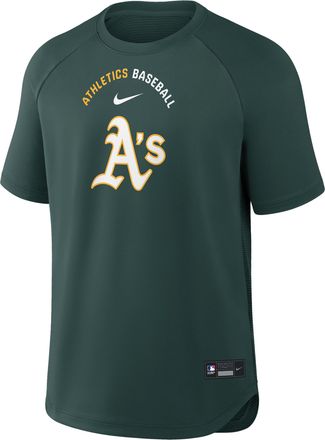Nike Athletics Authentic Collection Batting Practice Pregame Nike Mens Dri-FIT MLB Top in Green | 04HG11E6FZ-7DX