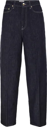 Fabiana Filippi denim jeans van stretchkatoen met wijde pijpen en contrasterende stiksels