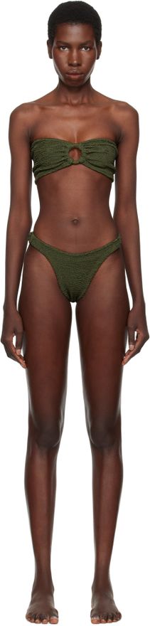【関税込み】Hunza G ブラウン Gloria Tonal Hoops ビキニ Gloria bikini in brown - Hunza G | Mytheresa