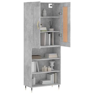 Berkfield Home Highboard Concrete Grey 69.5x34x180 cm Engineered Wood