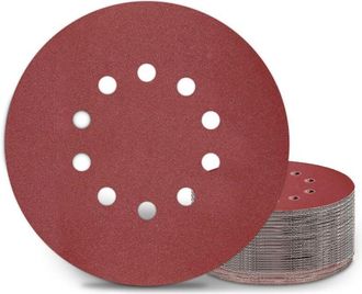Elle Discos De Lijado De 225 Mm, 25 Piezas, Grano P180, 10 Agujeros, Discos Abrasivos Redondos De 225 Mm, Papel De Lija Para Lijadoras