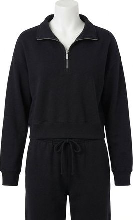 Z Supply Downtown Half Zip Sweatshirt In Black
