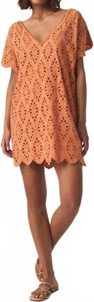 Splendid Sandro Eyelet Dress In Orange Tiger