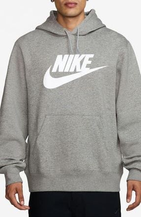 Nike Club Fleece Hoodie in 063 D Gr H/white at Nordstrom Rack, Size X-Large
