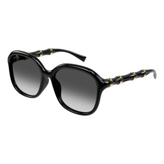 Gucci Sunglasses, female, Black, Size: 55 MM Specialized Fit Square Sunglasses