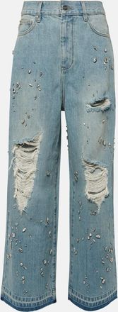 Xu Zhi Rhinestone-embellished wide-leg jeans