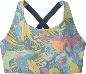 Patagonia Womens Shadowlite High Impact Bra In Moon Tripper: Blue Sage