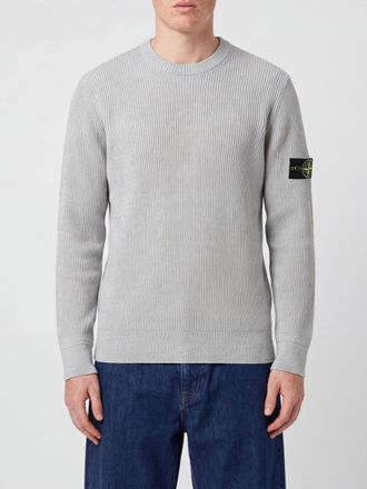 Stone Island Maglia girocollo slim fit in pura lana con patch logo Compass