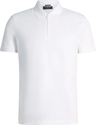 Strellson Polo Shirt met Rits - Heren - Polos - Wit - L - Katoen - Tops
