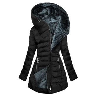Generic Womens Jackets, Winter Jackets for Women Uk Waterproof Long Coats Ladies Windbreaker Puffer Parka Coat with Fur Hood Fleece Lined Trench Coat Thermal 