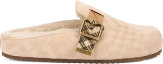 Burberry Womens Mules Urchin Suede Shearling Blonde Calfskin Sandal