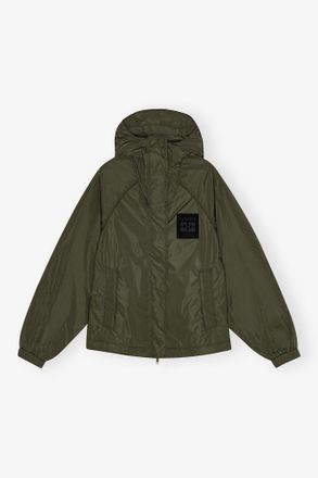 Ganni Green Nylon Jacket - Size 2XL/3XL Recycled