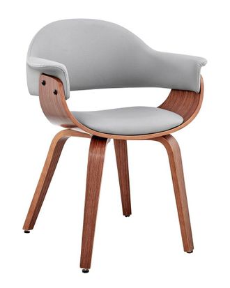 Armen Living Adalyn Walnut Wood Dining Room Accent Chair