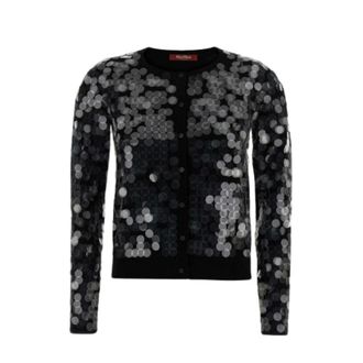 Max Mara Truien & Vesten, Dames, Zwart, L, Wol, Cardigan van virgin wool