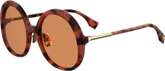 Fendi Sunglasses, female, Red, Size: 57 MM Oval Sunglasses