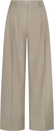 Dante6 Biaxa Pliss&eacute; Broek - Dames - Broeken - Beige - Maat: L Leer